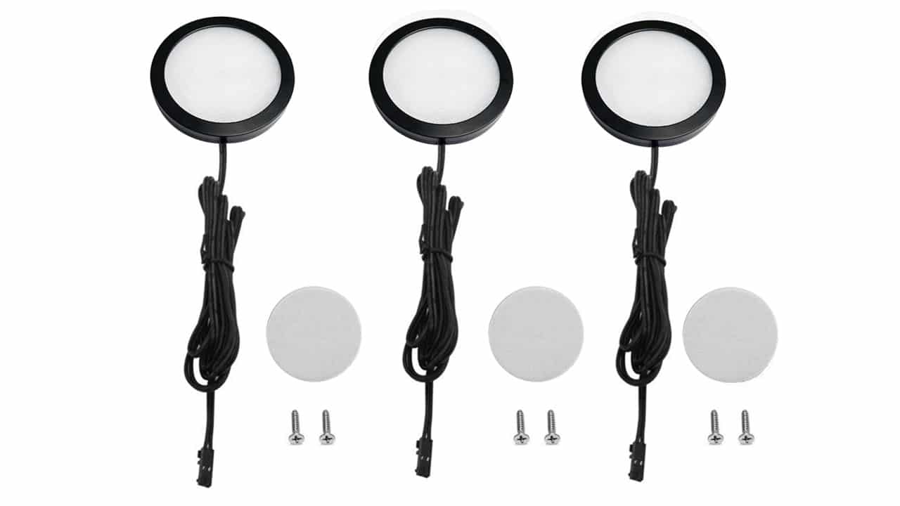 3 Black Cabinet Lights