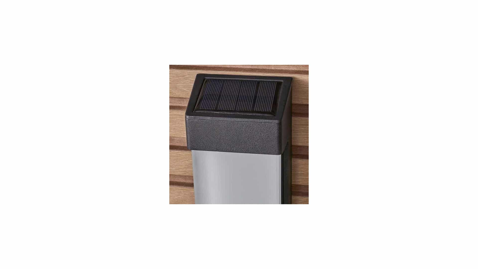 LH42039 LED Solar Wall Light IP44 Black Luxor Lighting lh42039-led-solar-wall-light-ip44-black-luxor-lighting
